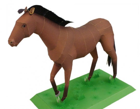 Поделки для детского сада Лошадь из бумаги схема