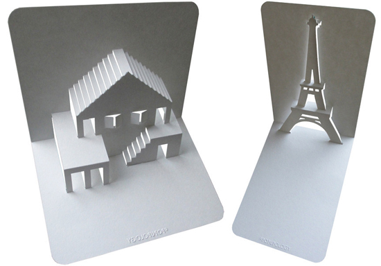 Открытка Киригами pop-up 3D открытка Эйфелева башня +схема Картон
